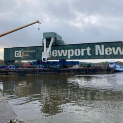 Cashman Equipment Barges supported removal of “Green Crane” at Newport News Shipyard